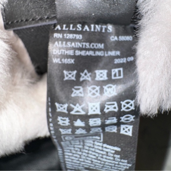 All Saints Duthie Leather/ Shearling Lined Reversible Coat S - Picture 5 of 6